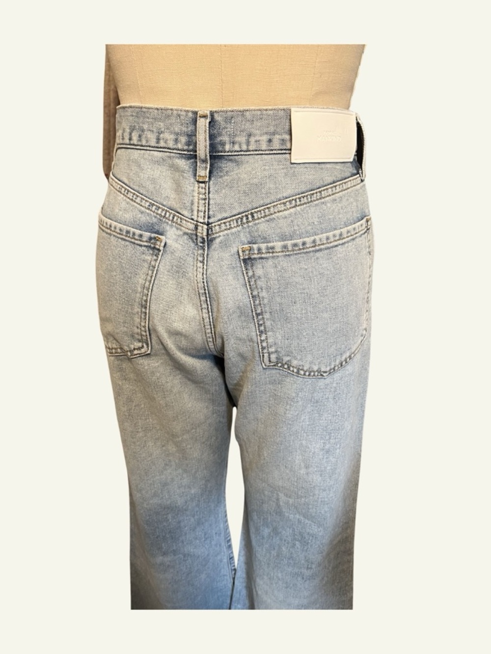 7 For All Mankind Light Blue Distressed Wide Leg Jeans - Picture 4 of 6